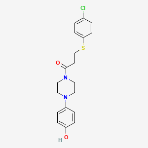 3-[(4-Chlorophenyl)thio]-1-[4-(4-hydroxyphenyl)-1-piperazinyl]-1-propanone