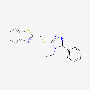 2-[[(4-Ethyl-5-phenyl-1,2,4-triazol-3-yl)thio]methyl]-1,3-benzothiazole