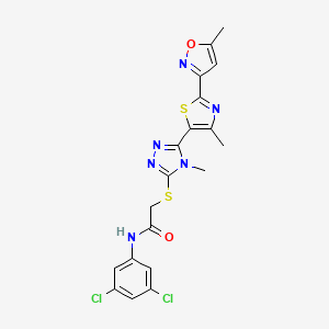N-(3,5-dichlorophenyl)-2-[[4-methyl-5-[4-methyl-2-(5-methyl-3-isoxazolyl)-5-thiazolyl]-1,2,4-triazol-3-yl]thio]acetamide