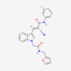 2-Cyano-3-(1-{[(furan-2-ylmethyl)-carbamoyl]-methyl}-1H-indol-3-yl)-N-m-tolyl-acrylamide