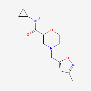 molecular formula C13H19N3O3 B12260664 N-cyclopropyl-4-[(3-methyl-1,2-oxazol-5-yl)methyl]morpholine-2-carboxamide 