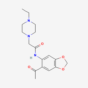 N-(6-acetyl-1,3-benzodioxol-5-yl)-2-(4-ethyl-1-piperazinyl)acetamide