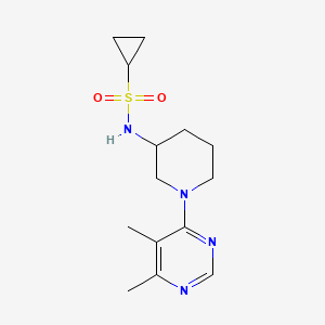 molecular formula C14H22N4O2S B12260684 N-[1-(5,6-dimethylpyrimidin-4-yl)piperidin-3-yl]cyclopropanesulfonamide 