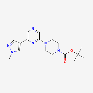 molecular formula C17H24N6O2 B12260735 tert-butyl 4-[6-(1-methyl-1H-pyrazol-4-yl)pyrazin-2-yl]piperazine-1-carboxylate 