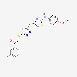 1-(3,4-Dimethylphenyl)-2-[[5-[[2-(4-ethoxyanilino)-4-thiazolyl]methyl]-1,3,4-oxadiazol-2-yl]thio]ethanone