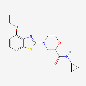 molecular formula C17H21N3O3S B12260811 N-cyclopropyl-4-(4-ethoxy-1,3-benzothiazol-2-yl)morpholine-2-carboxamide 