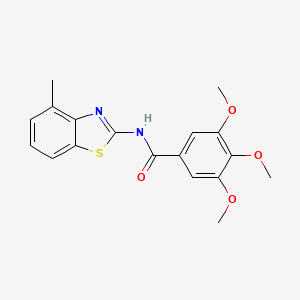 molecular formula C18H18N2O4S B12260831 3,4,5-trimethoxy-N-(4-methylbenzo[d]thiazol-2-yl)benzamide CAS No. 313251-72-8