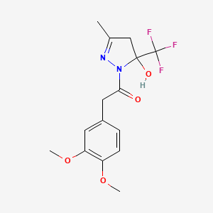 2-(3,4-dimethoxyphenyl)-1-[5-hydroxy-3-methyl-5-(trifluoromethyl)-4H-pyrazol-1-yl]ethanone