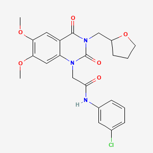 N-(3-chlorophenyl)-2-[6,7-dimethoxy-2,4-dioxo-3-(2-oxolanylmethyl)-1-quinazolinyl]acetamide