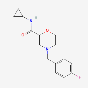 molecular formula C15H19FN2O2 B12260873 N-cyclopropyl-4-[(4-fluorophenyl)methyl]morpholine-2-carboxamide 