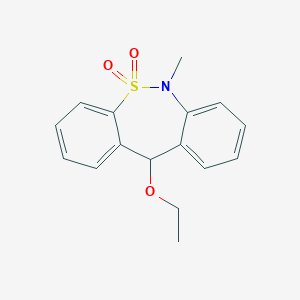 molecular formula C16H17NO3S B122609 6,11-Dihydro-11-ethoxy-6-methyldibenzo(c,f)(1,2)thiazepine S,S-dioxide CAS No. 155444-02-3