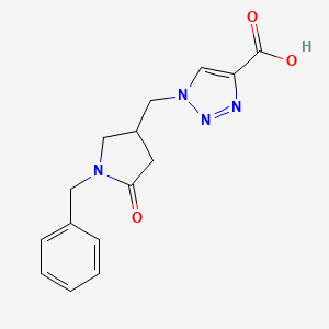 molecular formula C15H16N4O3 B12260950 1-[(1-benzyl-5-oxopyrrolidin-3-yl)methyl]-1H-1,2,3-triazole-4-carboxylic acid 