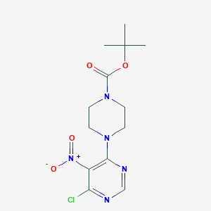 molecular formula C13H18ClN5O4 B122610 1-Boc-4-(6-Chloro-5-nitro-4-pyrimidinyl)piperazine CAS No. 147539-23-9