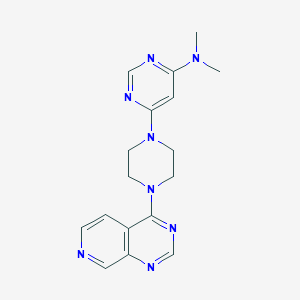 molecular formula C17H20N8 B12261053 N,N-dimethyl-6-(4-{pyrido[3,4-d]pyrimidin-4-yl}piperazin-1-yl)pyrimidin-4-amine 