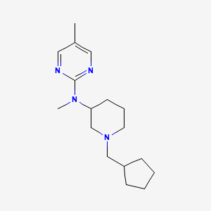 molecular formula C17H28N4 B12261061 N-[1-(cyclopentylmethyl)piperidin-3-yl]-N,5-dimethylpyrimidin-2-amine 