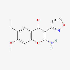 2-Amino-6-ethyl-3-(3-isoxazolyl)-7-methoxy-1-benzopyran-4-one