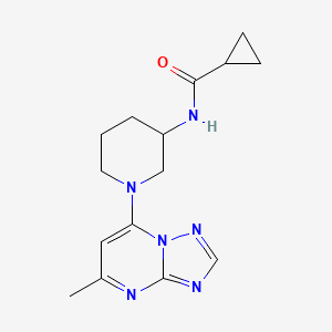 molecular formula C15H20N6O B12261198 N-(1-{5-methyl-[1,2,4]triazolo[1,5-a]pyrimidin-7-yl}piperidin-3-yl)cyclopropanecarboxamide 