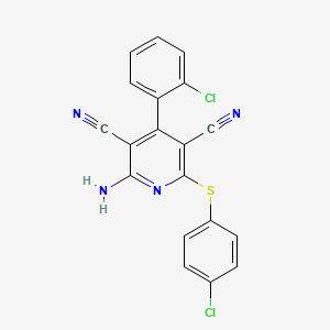2-Amino-4-(2-chlorophenyl)-6-[(4-chlorophenyl)thio]pyridine-3,5-dicarbonitrile