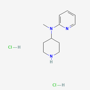 molecular formula C11H19Cl2N3 B12261228 N-methyl-N-(piperidin-4-yl)pyridin-2-amine dihydrochloride 