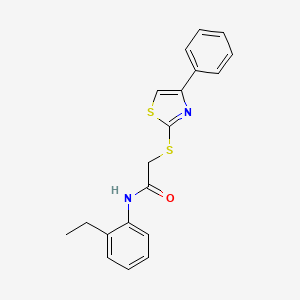 molecular formula C19H18N2OS2 B12261239 N-(2-ethylphenyl)-2-[(4-phenyl-1,3-thiazol-2-yl)sulfanyl]acetamide 