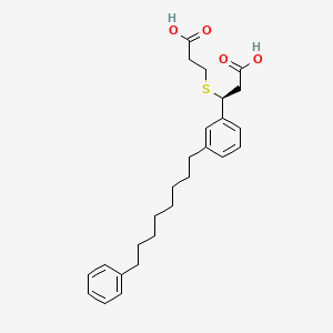 molecular formula C26H34O4S B1226128 3-(2-Carboxyethylthio)-3-(2-(8-phenyloctyl)phenyl)propanoic acid CAS No. 129047-98-9