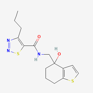 molecular formula C15H19N3O2S2 B12261317 N-[(4-hydroxy-4,5,6,7-tetrahydro-1-benzothiophen-4-yl)methyl]-4-propyl-1,2,3-thiadiazole-5-carboxamide 