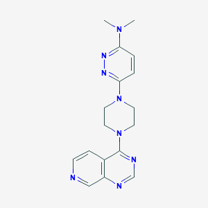 molecular formula C17H20N8 B12261336 N,N-dimethyl-6-(4-{pyrido[3,4-d]pyrimidin-4-yl}piperazin-1-yl)pyridazin-3-amine 