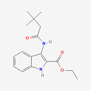 molecular formula C17H22N2O3 B1226134 3-[(3,3-dimethyl-1-oxobutyl)amino]-1H-indole-2-carboxylic acid ethyl ester 