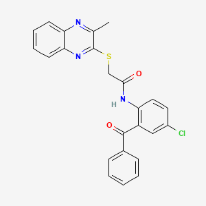 molecular formula C24H18ClN3O2S B12261357 N-(2-Benzoyl-4-chlorophenyl)-2-[(3-methylquinoxalin-2-YL)sulfanyl]acetamide 