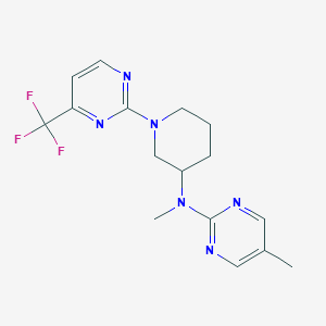 molecular formula C16H19F3N6 B12261428 N,5-dimethyl-N-{1-[4-(trifluoromethyl)pyrimidin-2-yl]piperidin-3-yl}pyrimidin-2-amine 