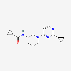 molecular formula C16H22N4O B12261454 N-[1-(2-cyclopropylpyrimidin-4-yl)piperidin-3-yl]cyclopropanecarboxamide 