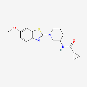 molecular formula C17H21N3O2S B12261461 N-[1-(6-methoxy-1,3-benzothiazol-2-yl)piperidin-3-yl]cyclopropanecarboxamide 