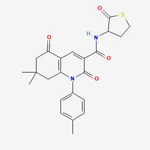 7,7-dimethyl-1-(4-methylphenyl)-2,5-dioxo-N-(2-oxo-3-thiolanyl)-6,8-dihydroquinoline-3-carboxamide