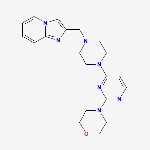molecular formula C20H25N7O B12261478 4-{4-[4-({Imidazo[1,2-a]pyridin-2-yl}methyl)piperazin-1-yl]pyrimidin-2-yl}morpholine 