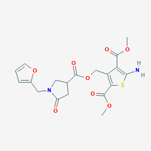 5-Amino-3-[[[1-(2-furanylmethyl)-5-oxo-3-pyrrolidinyl]-oxomethoxy]methyl]thiophene-2,4-dicarboxylic acid dimethyl ester