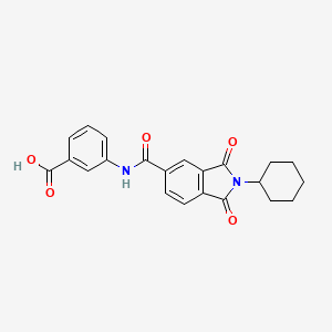 3-[[(2-Cyclohexyl-1,3-dioxo-5-isoindolyl)-oxomethyl]amino]benzoic acid