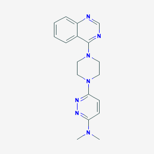 molecular formula C18H21N7 B12261537 N,N-dimethyl-6-[4-(quinazolin-4-yl)piperazin-1-yl]pyridazin-3-amine 