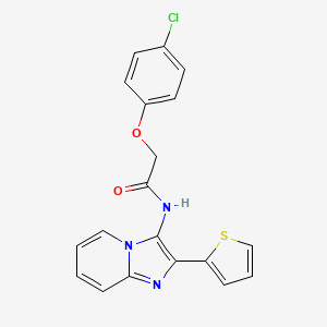 2-(4-chlorophenoxy)-N-(2-thiophen-2-yl-3-imidazo[1,2-a]pyridinyl)acetamide