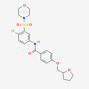 N-[4-chloro-3-(4-morpholinylsulfonyl)phenyl]-4-(2-oxolanylmethoxy)benzamide
