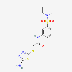 2-[(5-amino-1,3,4-thiadiazol-2-yl)thio]-N-[3-(diethylsulfamoyl)phenyl]acetamide