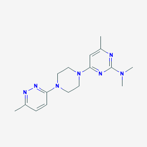 molecular formula C16H23N7 B12261594 N,N,4-trimethyl-6-[4-(6-methylpyridazin-3-yl)piperazin-1-yl]pyrimidin-2-amine 