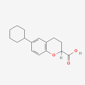 molecular formula C16H20O3 B1226160 6-Cyclohexylchroman-2-carboxylic acid CAS No. 56926-38-6