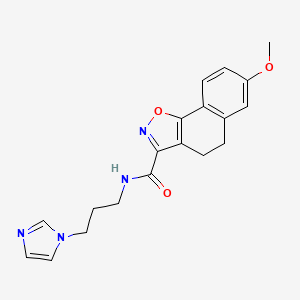 molecular formula C19H20N4O3 B1226161 N-[3-(1-imidazolyl)propyl]-7-methoxy-4,5-dihydrobenzo[g][1,2]benzoxazole-3-carboxamide 