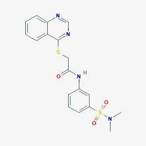 N-[3-(dimethylsulfamoyl)phenyl]-2-(4-quinazolinylthio)acetamide