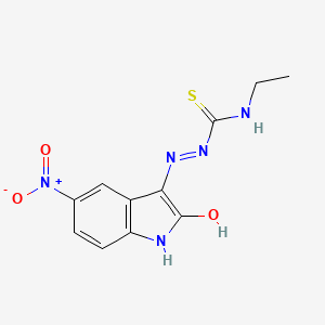 1-Ethyl-3-[(5-nitro-2-oxo-3-indolyl)amino]thiourea