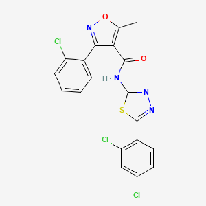 3-(2-chlorophenyl)-N-[5-(2,4-dichlorophenyl)-1,3,4-thiadiazol-2-yl]-5-methyl-4-isoxazolecarboxamide