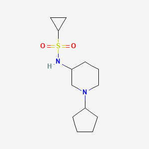 molecular formula C13H24N2O2S B12261714 N-(1-cyclopentylpiperidin-3-yl)cyclopropanesulfonamide 