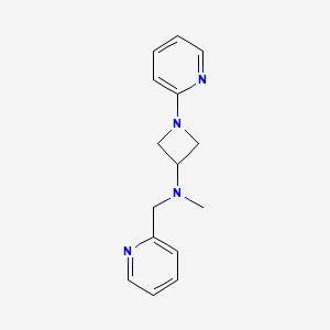 molecular formula C15H18N4 B12261772 N-methyl-1-(pyridin-2-yl)-N-[(pyridin-2-yl)methyl]azetidin-3-amine 