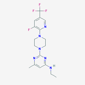 molecular formula C17H20F4N6 B12261804 N-ethyl-2-{4-[3-fluoro-5-(trifluoromethyl)pyridin-2-yl]piperazin-1-yl}-6-methylpyrimidin-4-amine 