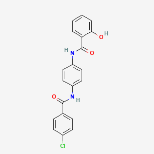 molecular formula C20H15ClN2O3 B1226182 N-[4-[[(4-chlorophenyl)-oxomethyl]amino]phenyl]-2-hydroxybenzamide 